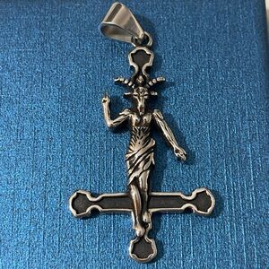 Gothic Crucifix Pendant | Heavy Metal Cross Necklace Charm | Alt/Grunge Jewelry